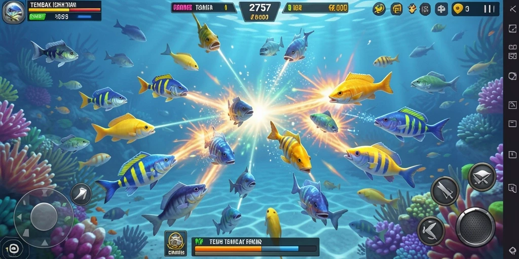 Gameplay seru dalam game Tembak Ikan, menangkap ikan berharga.