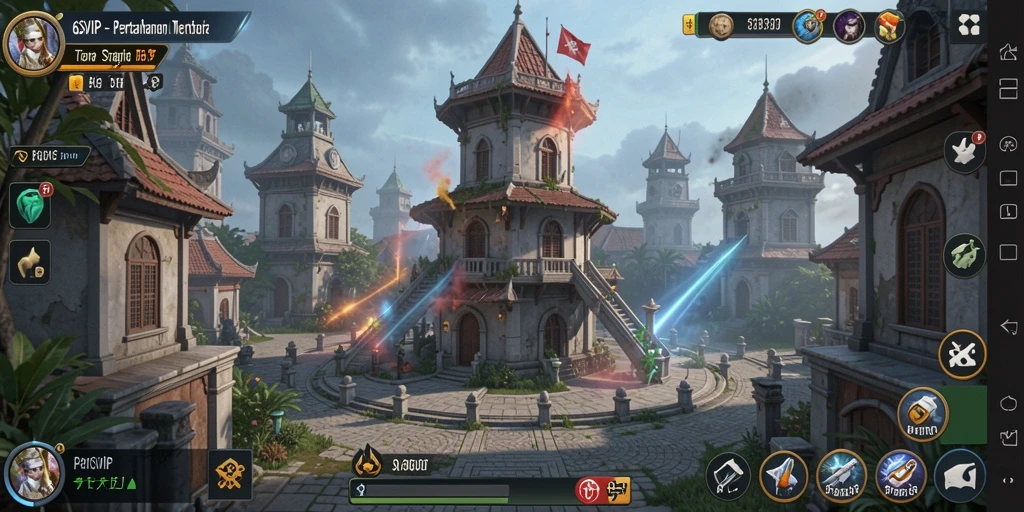 Tampilan gameplay Tower Defense yang menegangkan di 6SVIP.