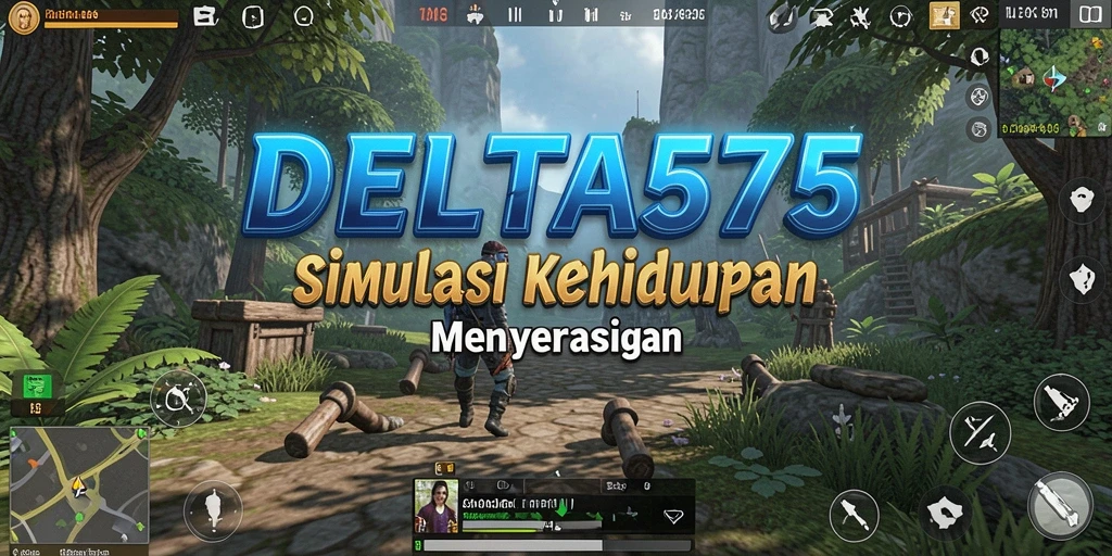 Screenshot menunjukkan pemain menjalani kehidupan sehari-hari dalam <strong>DELTA575</strong>, mengeksplorasi dunia simulasi.