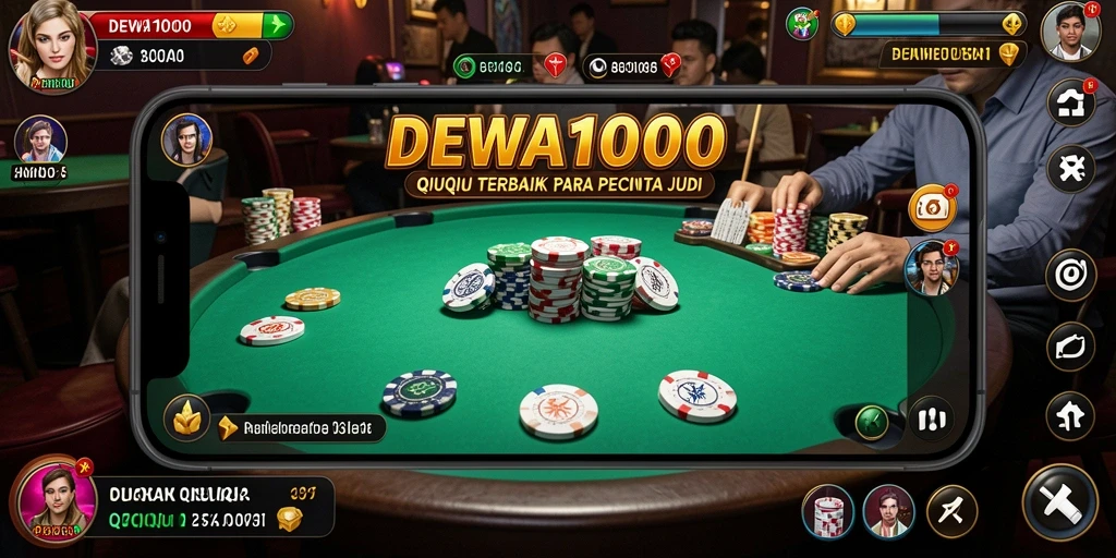 Tampilan menarik dari gameplay QiuQiu dalam DEWA1000.