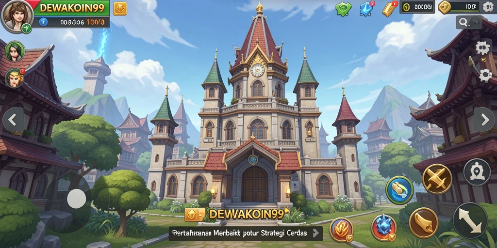 Gambaran gameplay menara pertahanan yang mendebarkan di DEWAKOIN99.
