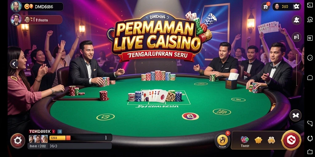 Screen capture permainan Live Casino DMD686 dengan dealer profesional.