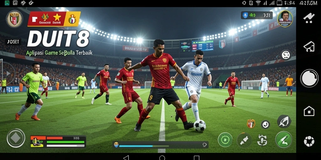 Tampilan gameplay seru dari aplikasi sepak bola DUIT8.