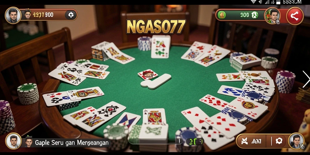 Gameplay seru dan interaktif dari NGASO77 dalam permainan Gaple.