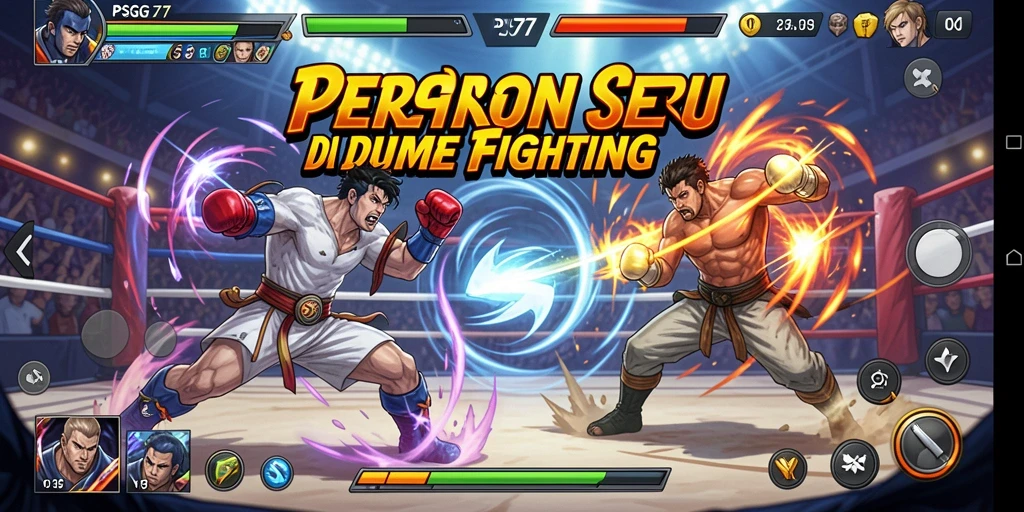 Tampilan gameplay seru dengan pertarungan karakter di PSG77.