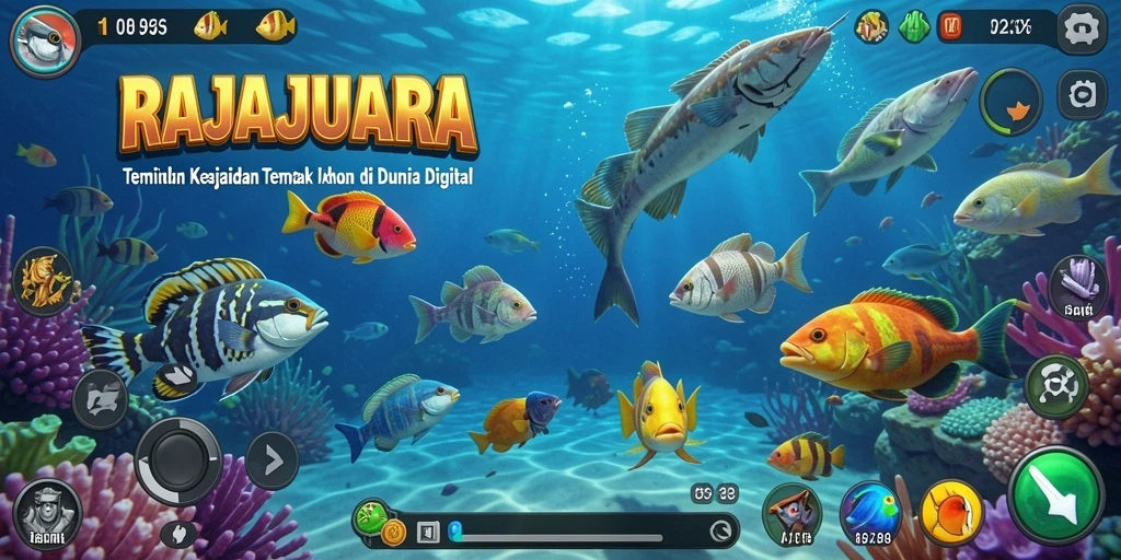 Tangkapan layar gameplay RAJAJUARA yang penuh aksi Tembak Ikan.