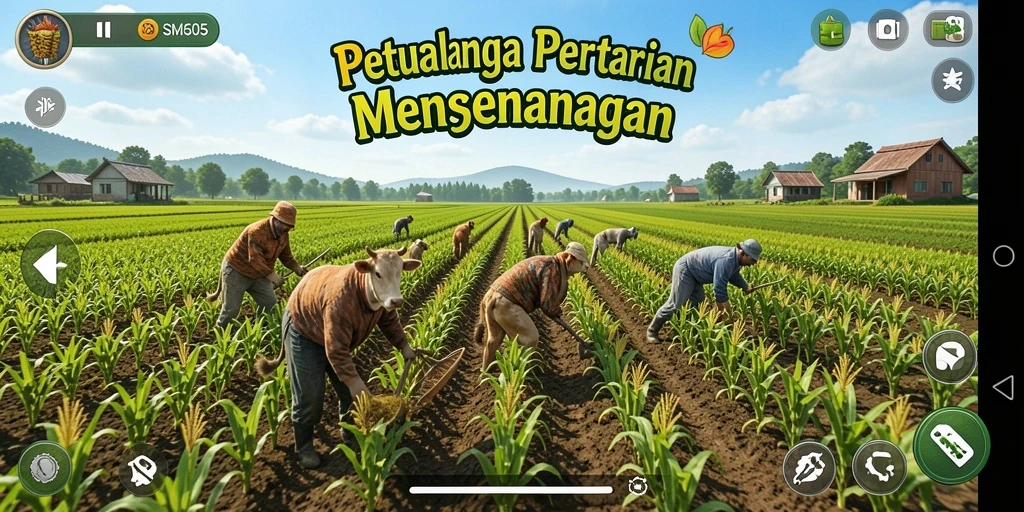 Tampilan gameplay SM605 yang menarik dalam petualangan Farming.